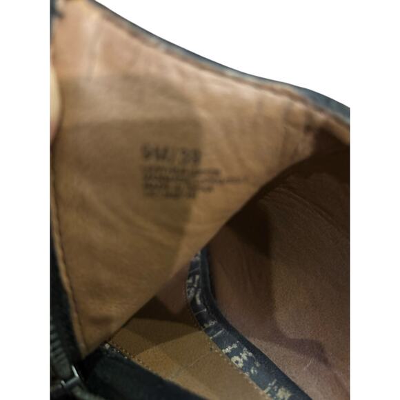 Lucky Brand Peep Toe Wedge Bootie Sz 8M Black Leather Jaspah Style - Picture 3 of 5